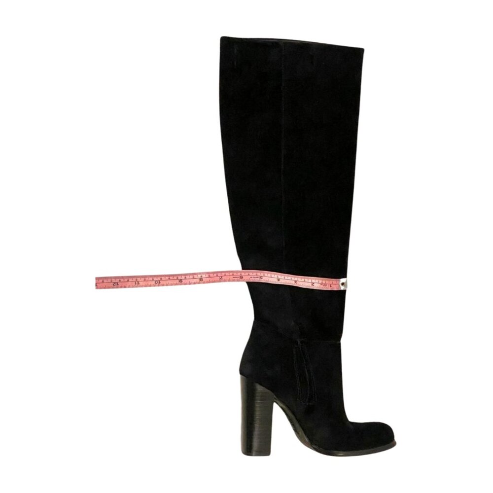 Sam Edelman Black Suede Leather Boots Size 5.5 - Picture 6 of 7